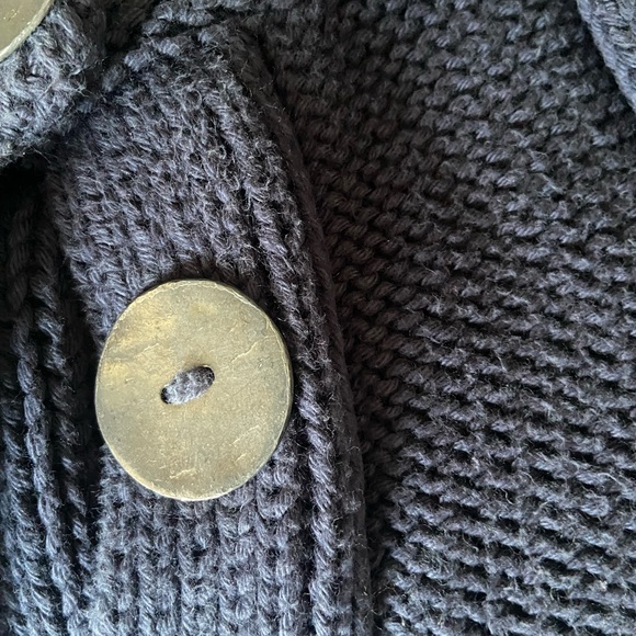 Fresh Produce navy Cardigan Sweater with Cable Knit - Picture 3 of 6